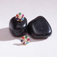 Navratan Pearl Gold Look Studs 3