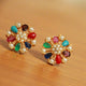 Navratan Pearl Gold Look Studs