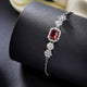 Jewelatoz Brass Rhodium Red Stylish Luxury American Diamond Glow Bangle Style Bracelet