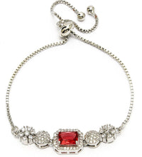 Jewelatoz Brass Rhodium Red Stylish Luxury American Diamond Glow Bangle Style Bracelet 2