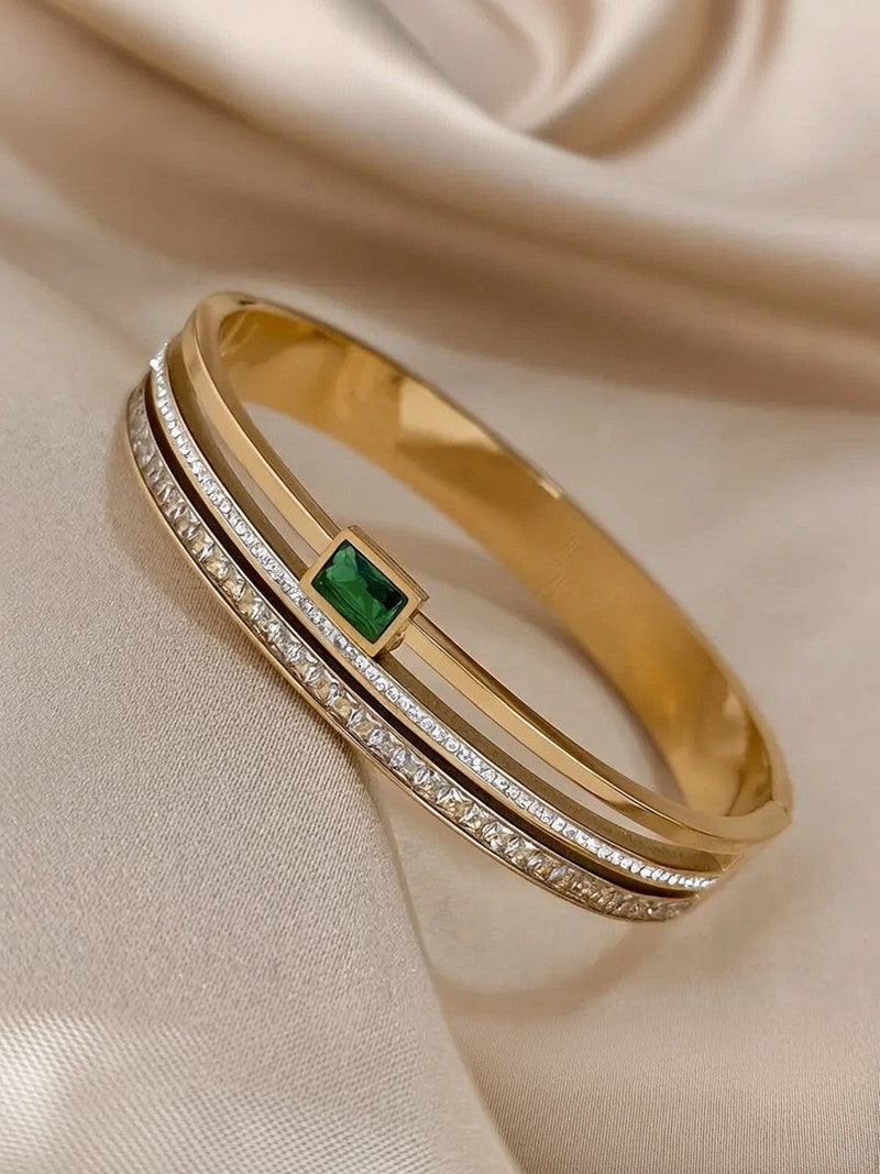 Jewelatoz Stainless Steel Gold-Plated Bracelet | Size 2.4 | Women