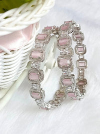 Jewelatoz Traditional American Diamond Bangles | Silver Plated | Rose Cut | Women | All Occasions 3