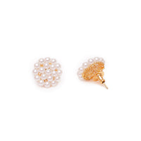 Pearl Gold Look Beaded Studs 4